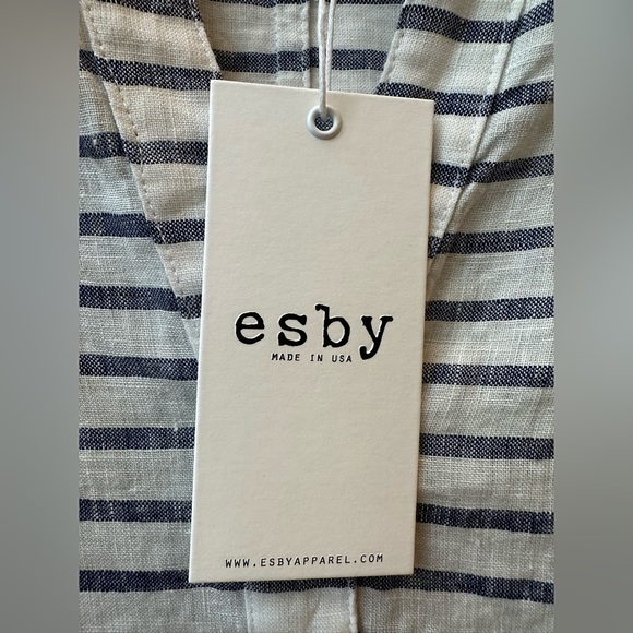 ESBY APPAREL- Gemma Sheer Striped 100% Linen Maxi Caftan Dress - 3X / 4X - Picture 15 of 15